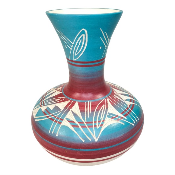 Hand Crafted Other - Original Navajo Silas Native American Etched Vase